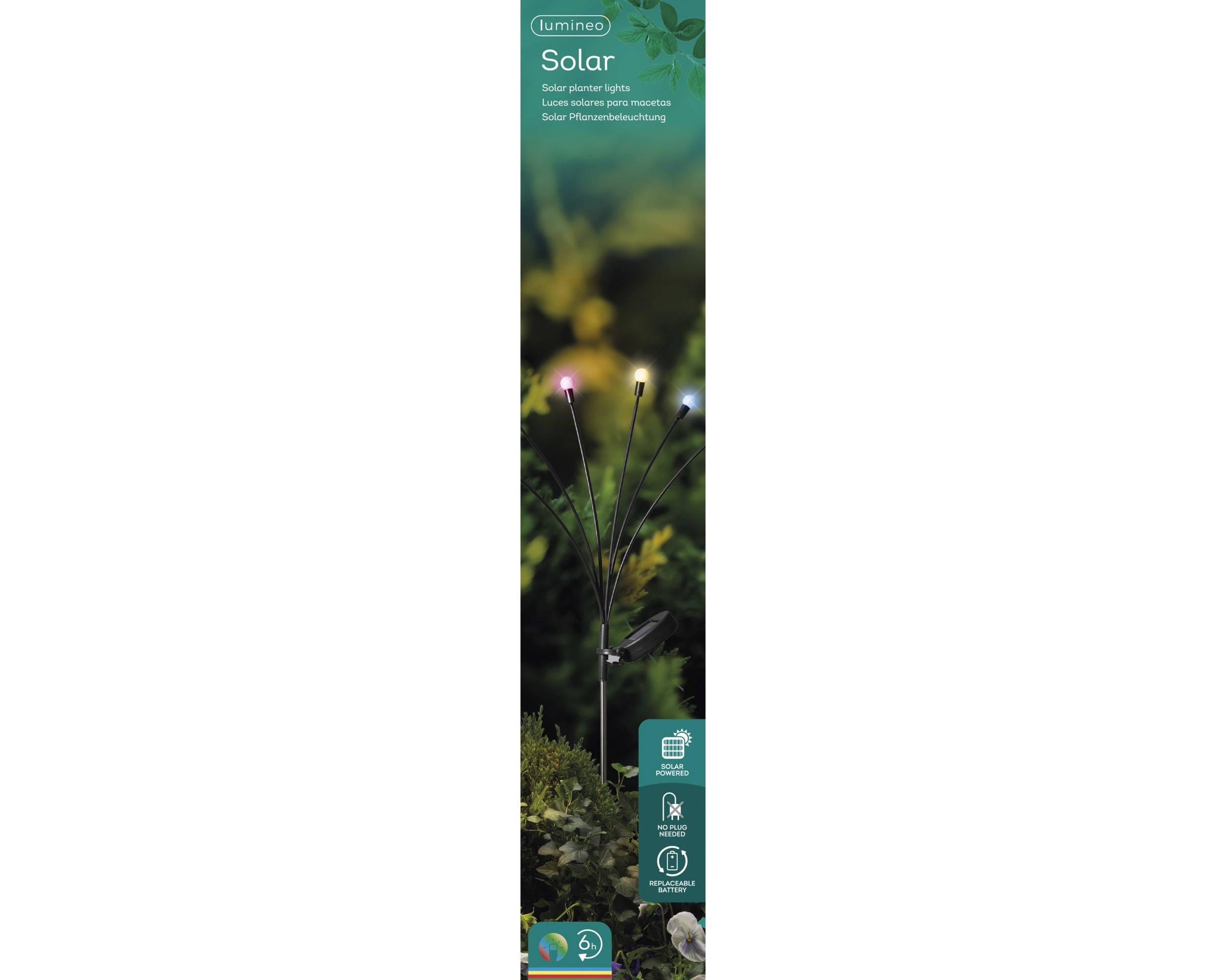 Solarna lampa ogrodowa „świetlik” – multikolor, 70 cm