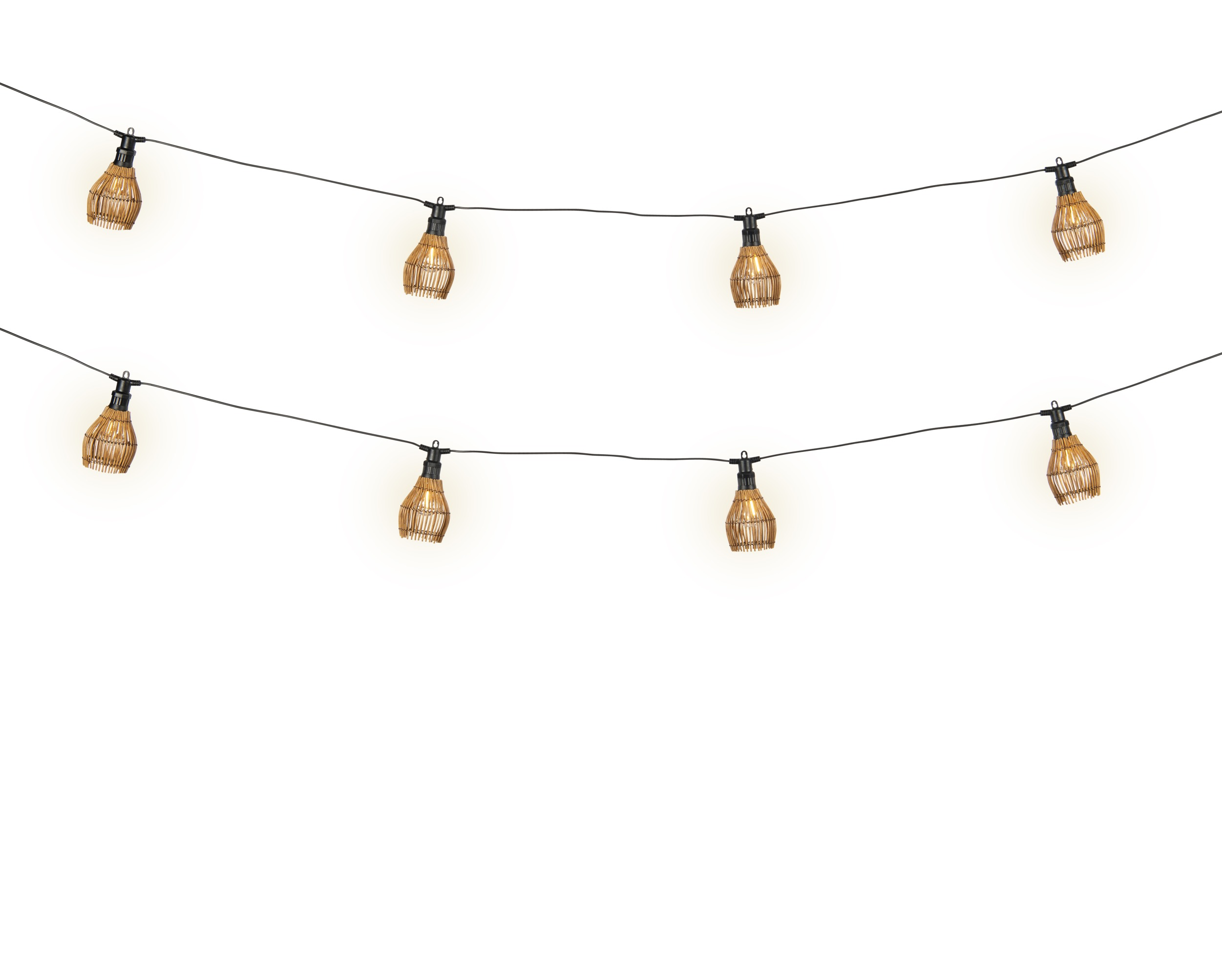 Girlanda LED z kloszami rattanowymi – 4,5 m