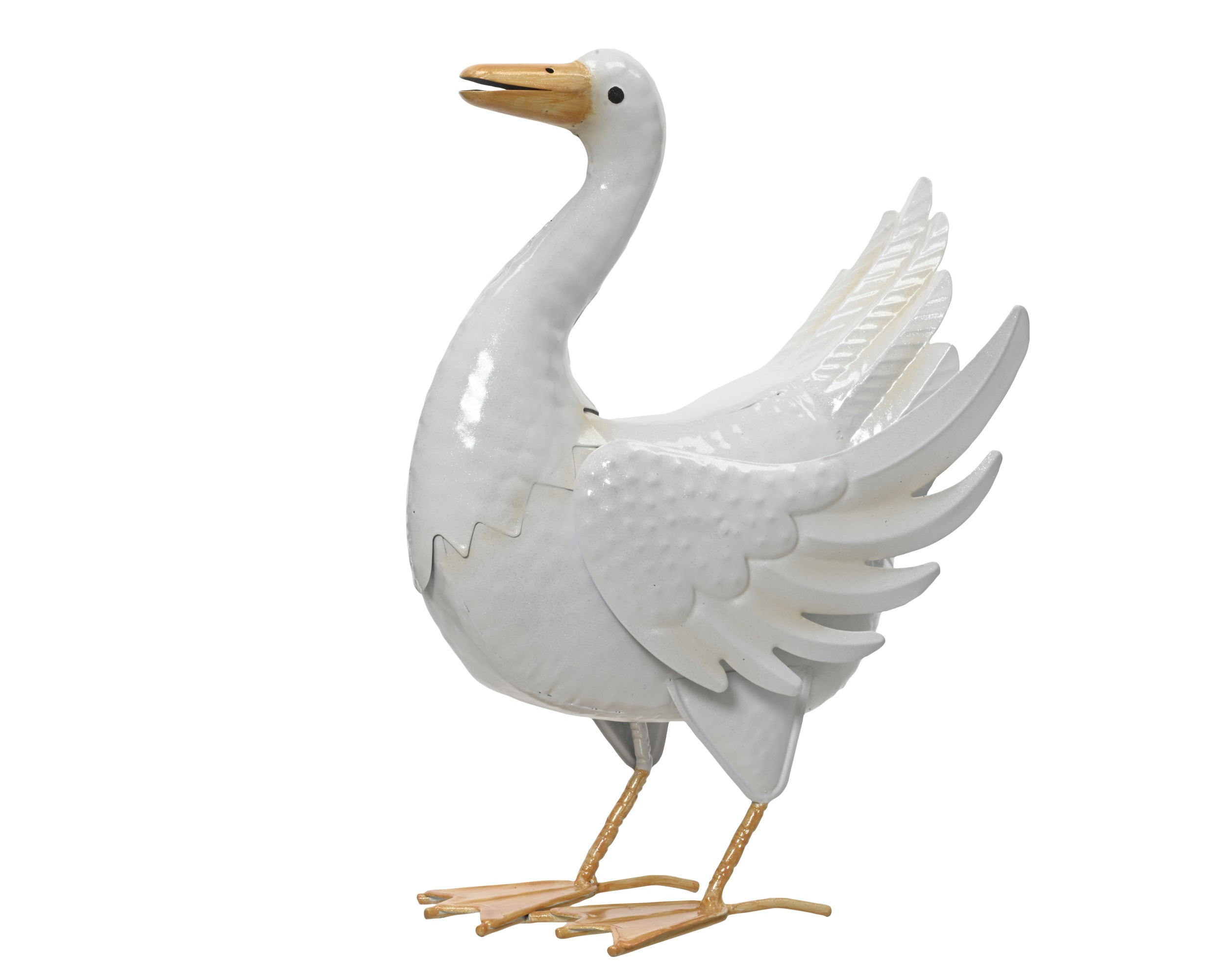Figurka kaczki metalowa biała – 33 cm