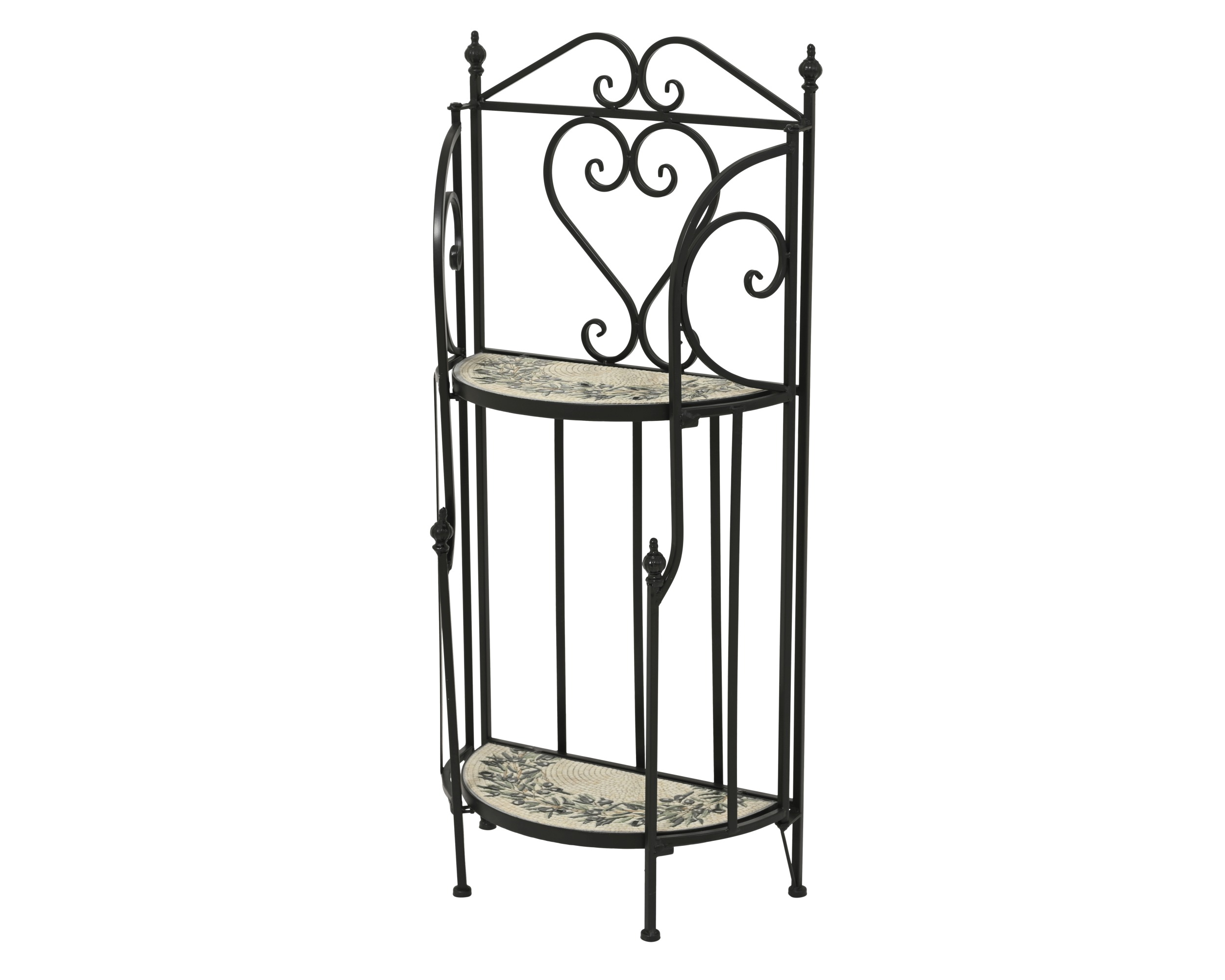 Metalowy regał z mozaiką oliwkową - 98 cm