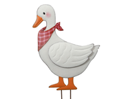 Figurka kaczka metalowa biała – 33 cm