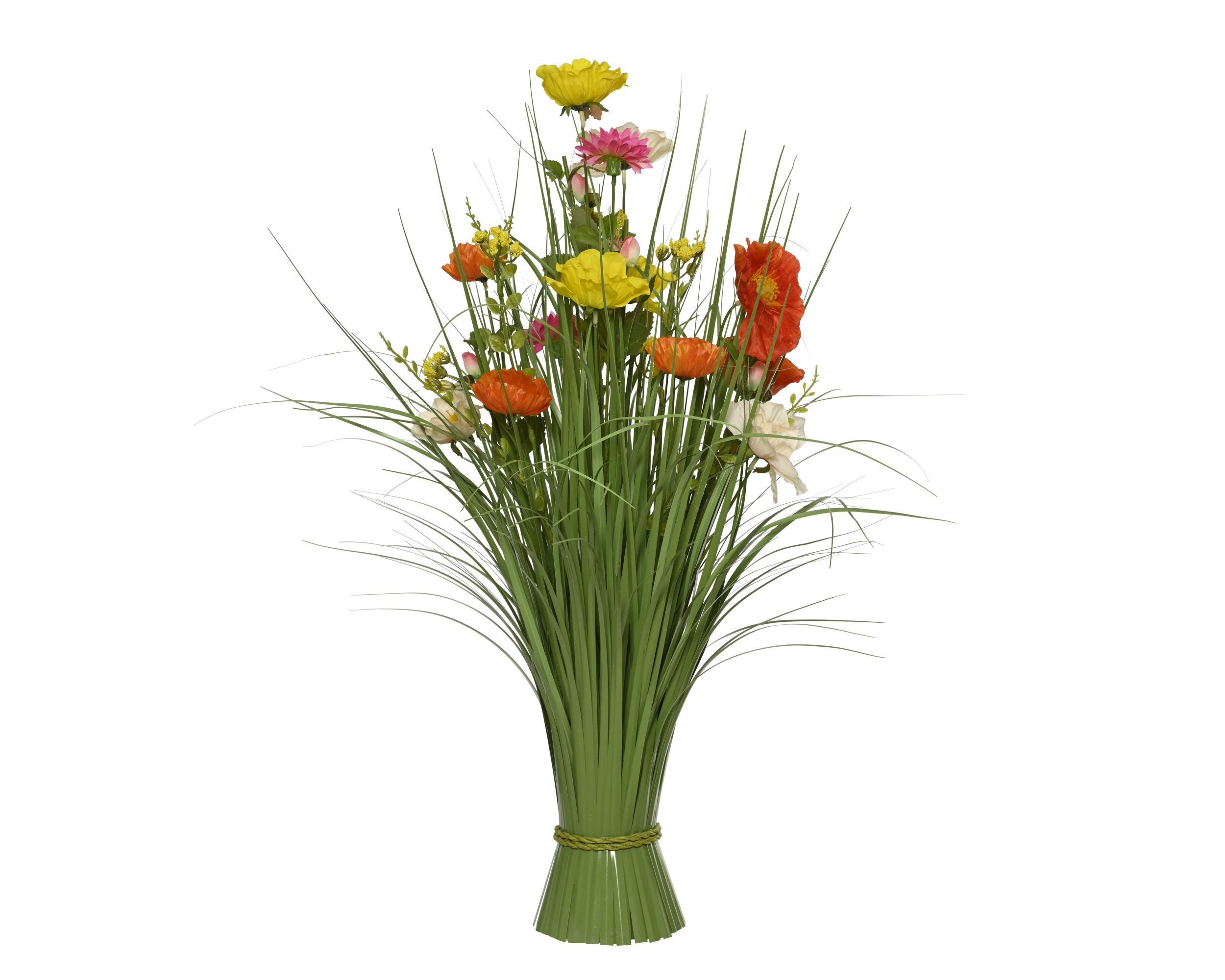 Sztuczna trawa z kwiatami – bukiet dekoracyjny 70 cm