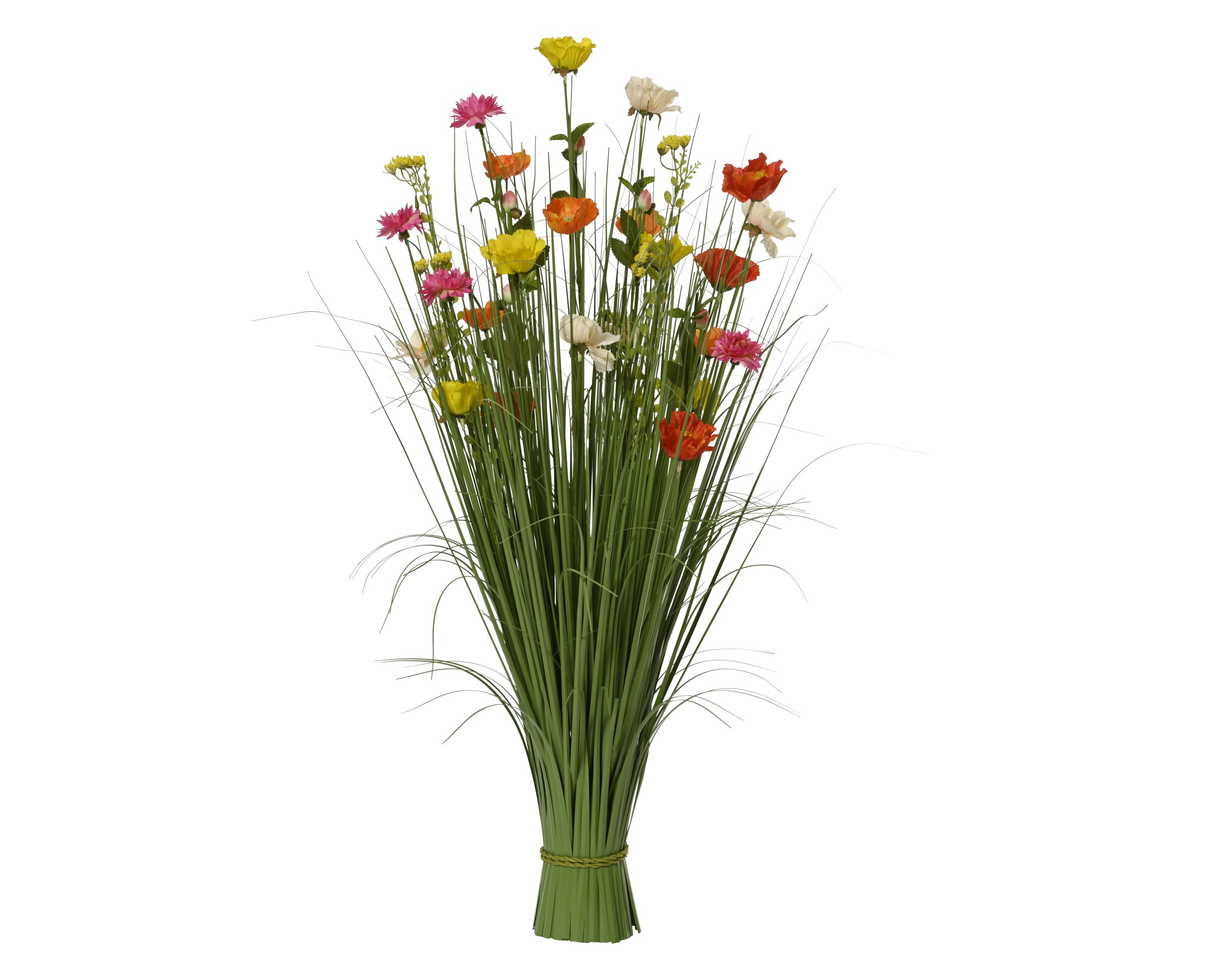 Sztuczna trawa z kwiatami – bukiet dekoracyjny 100 cm