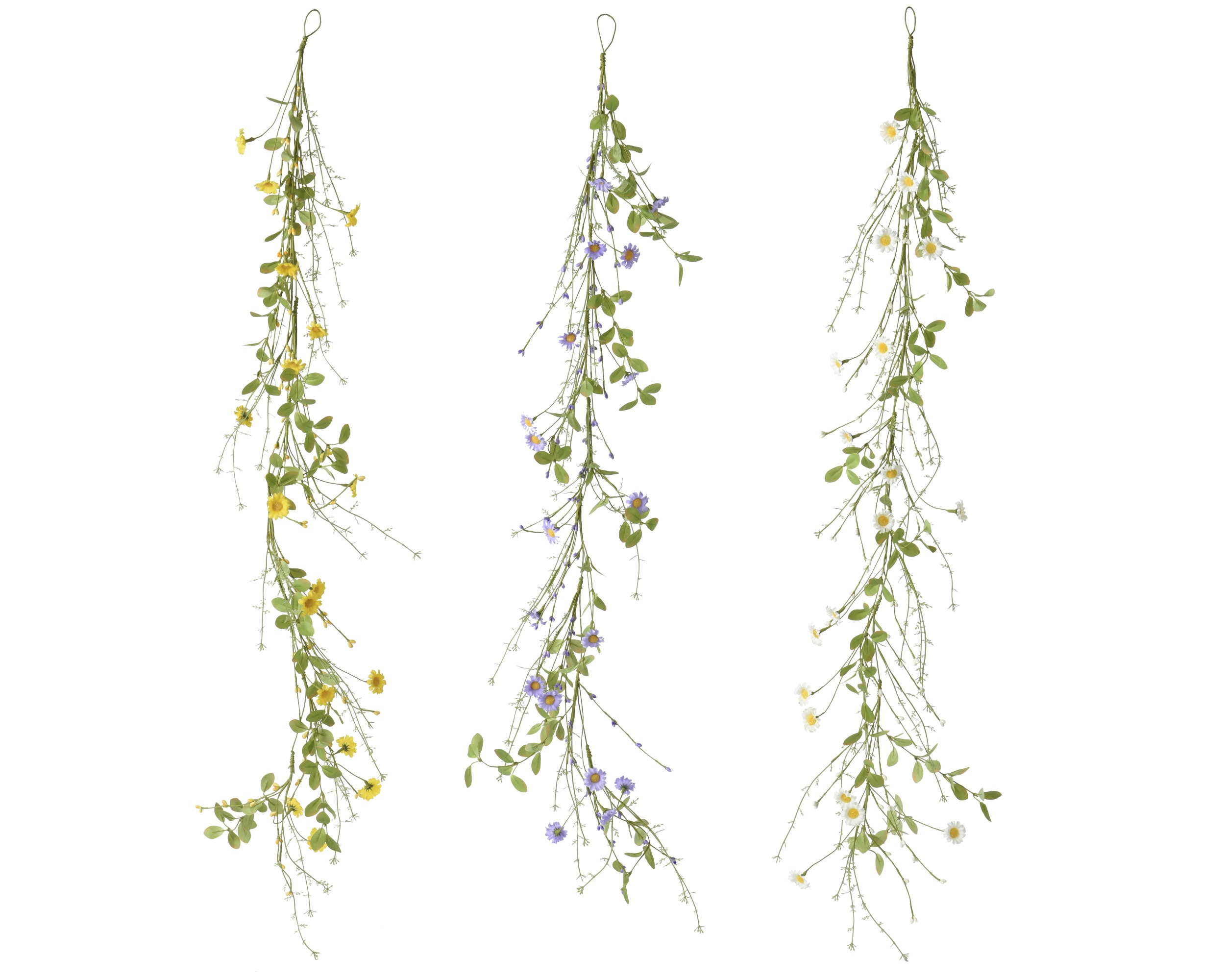 Girlanda z mini kwiatów stokrotki – 120 cm