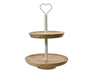 Patera z drewna – dwupoziomowa 37 cm