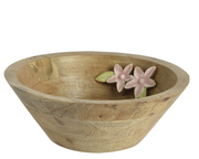Duża misa „Kwiaty” – drewniana 30 cm