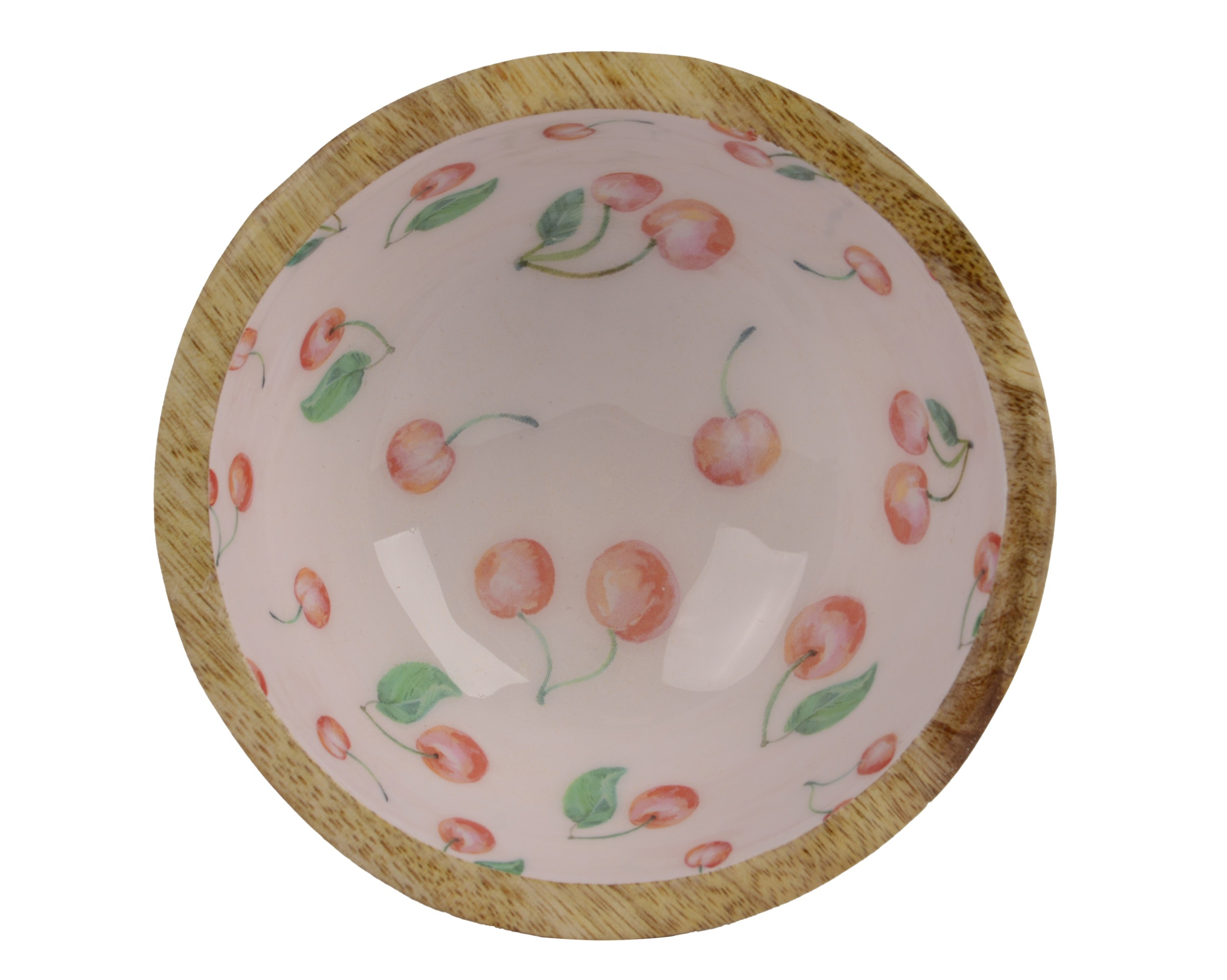 Wysoka miska „Wiśnie” – drewniana 12,5 cm