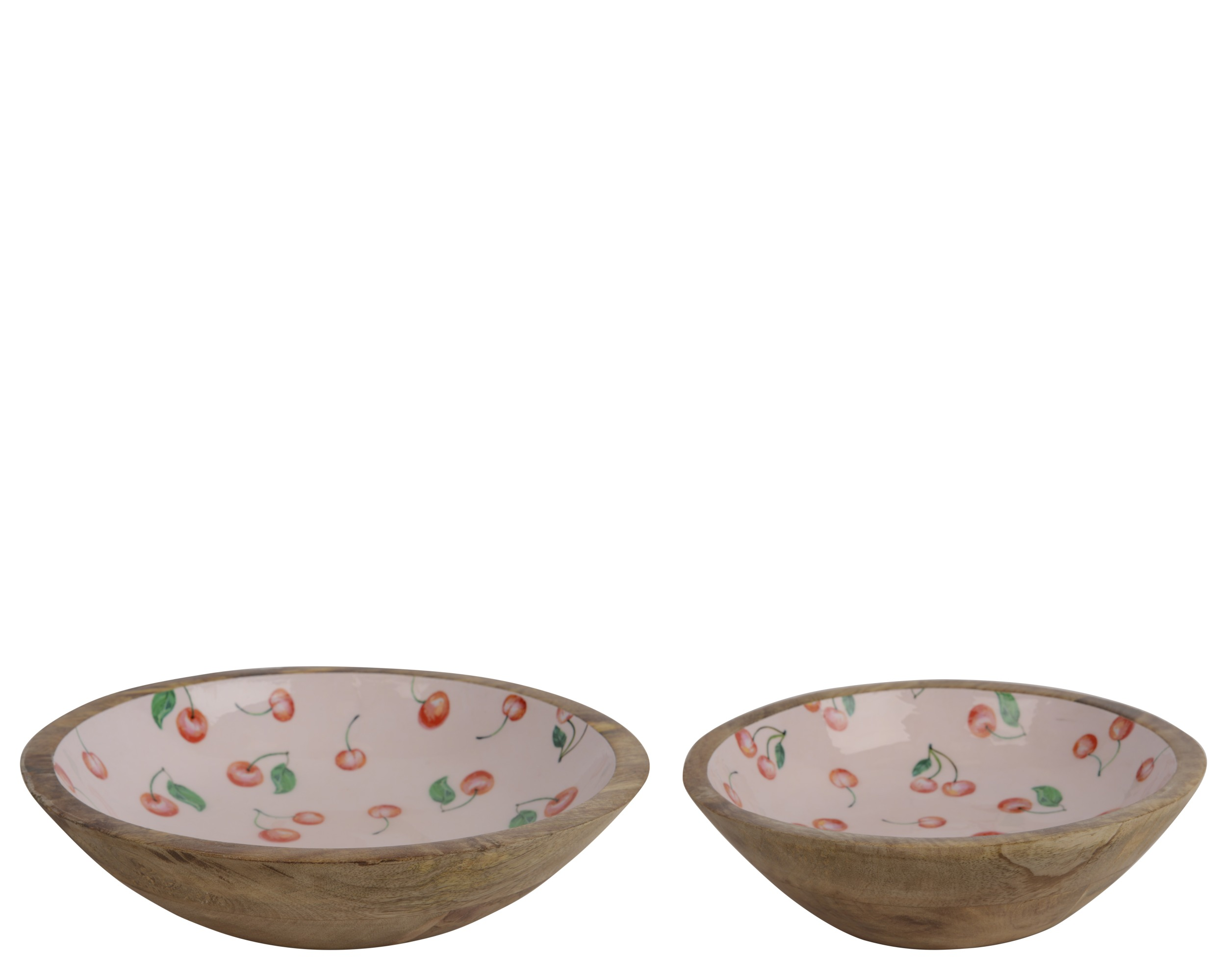 Zestaw misek „Wiśnie” – 2 sztuki drewniane