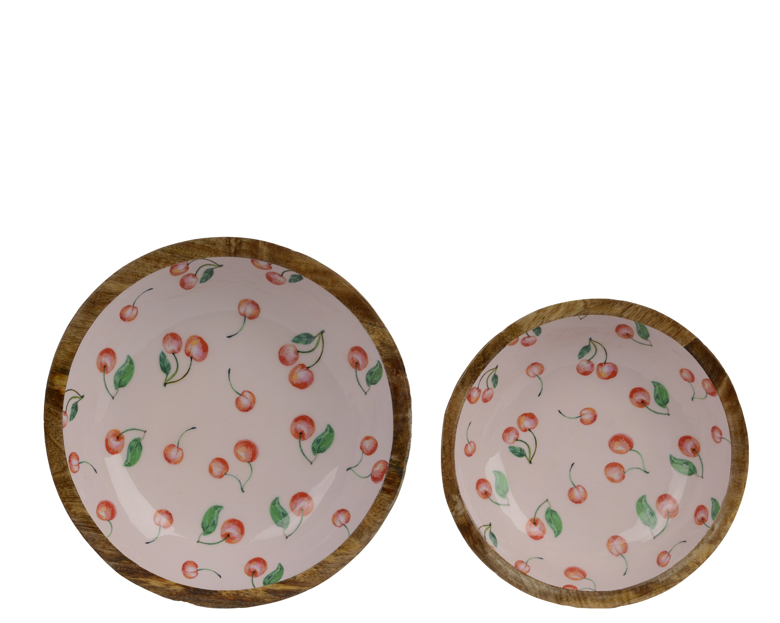 Zestaw misek „Wiśnie” – 2 sztuki drewniane