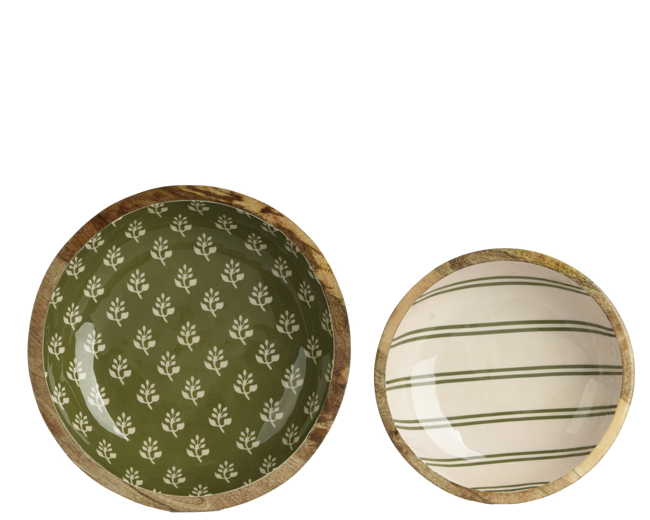 Zestaw misek drewnianych „Zieleń” – 2 sztuki