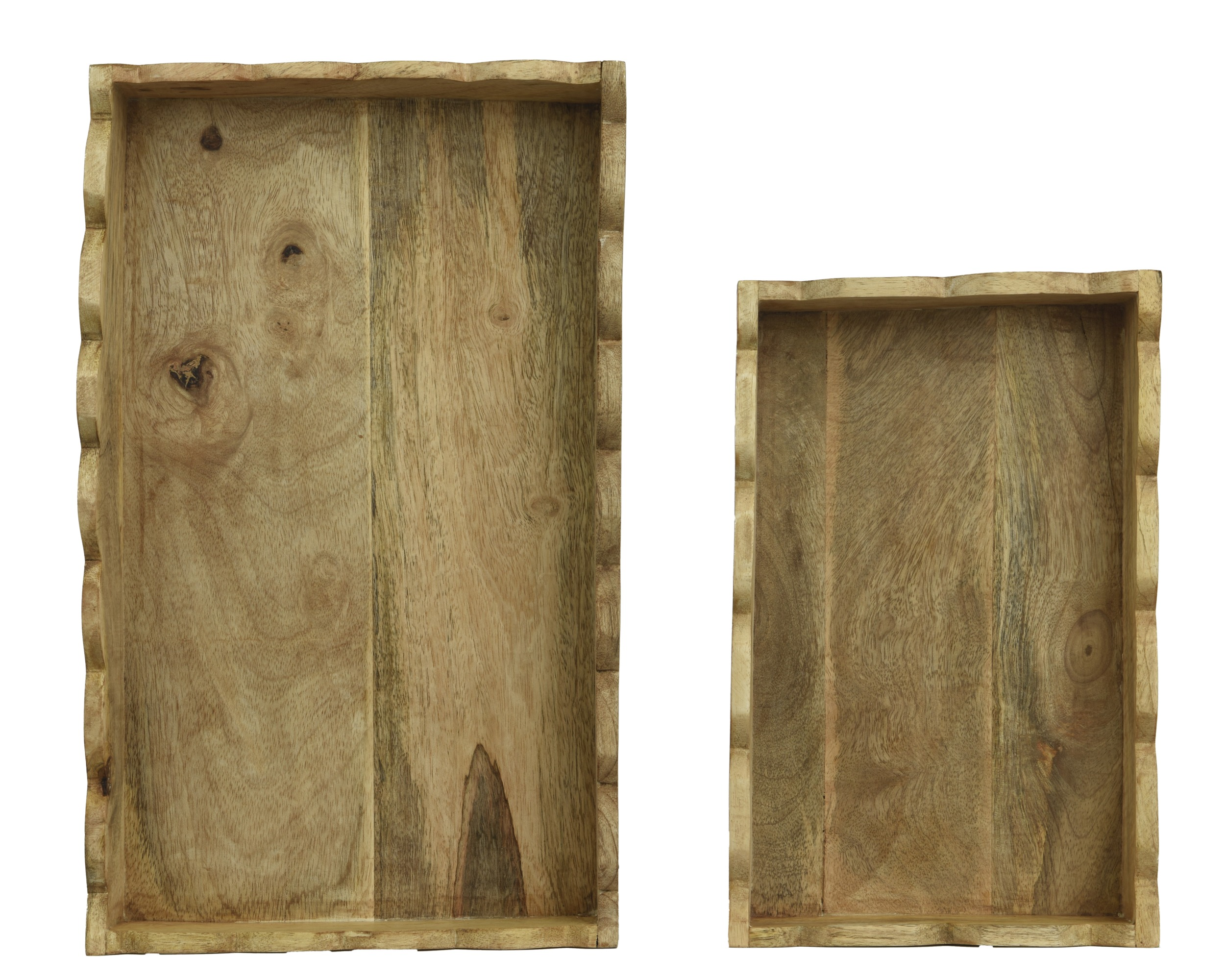 Zestaw tac prostokątnych z drewna  – 2 szt.