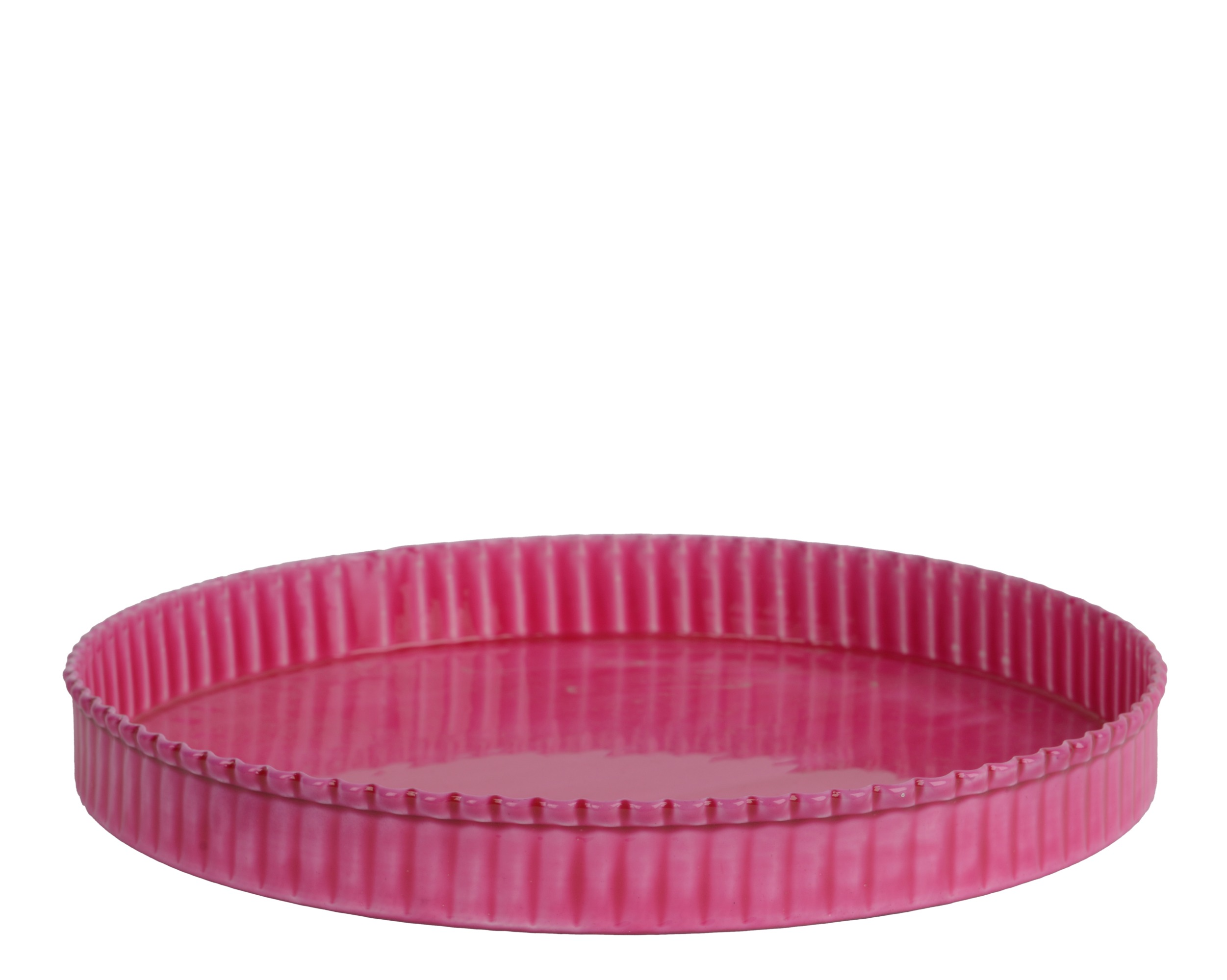 Taca różowa metalowa emaliowana  – 60 cm