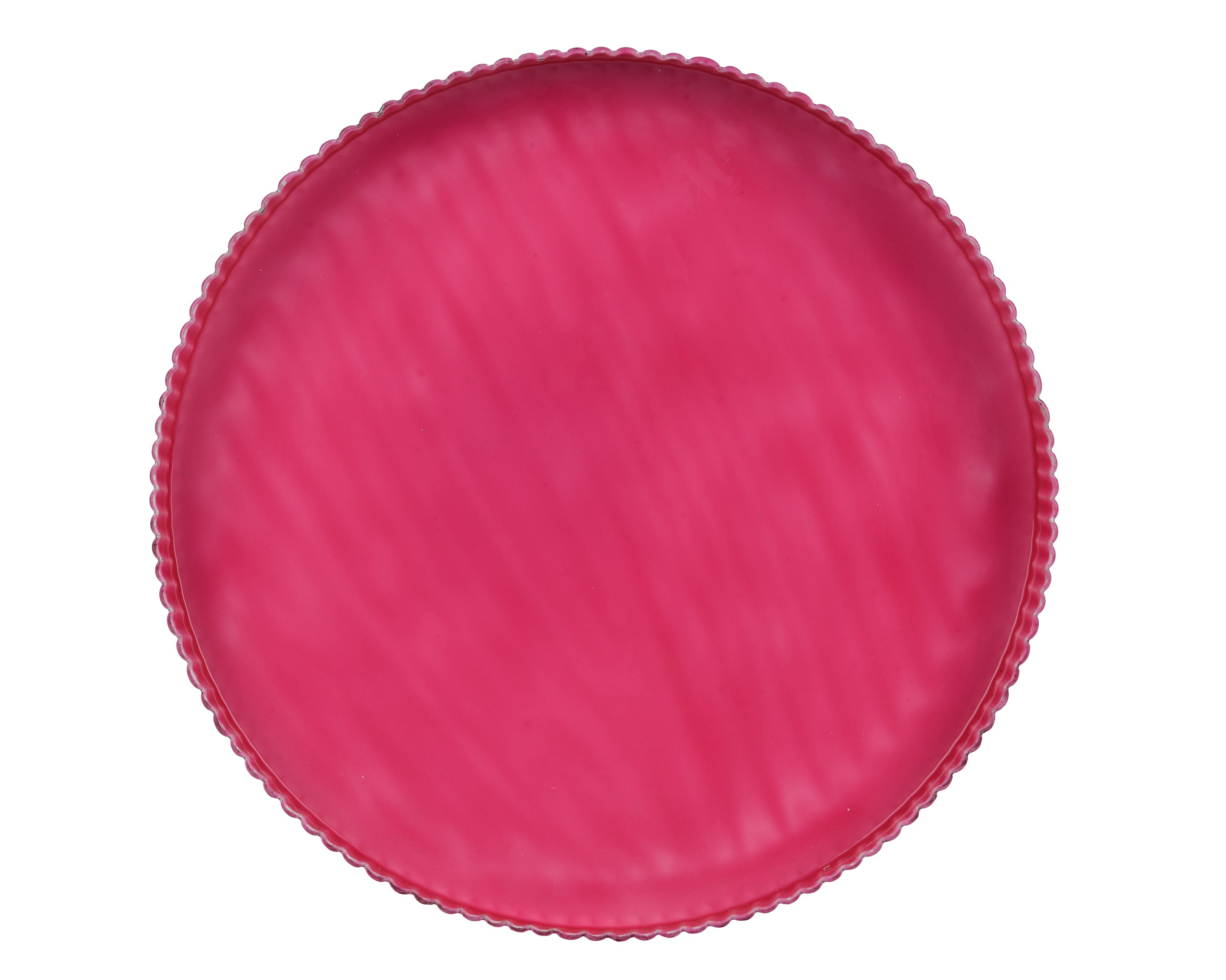 Taca różowa metalowa emaliowana – 39 cm