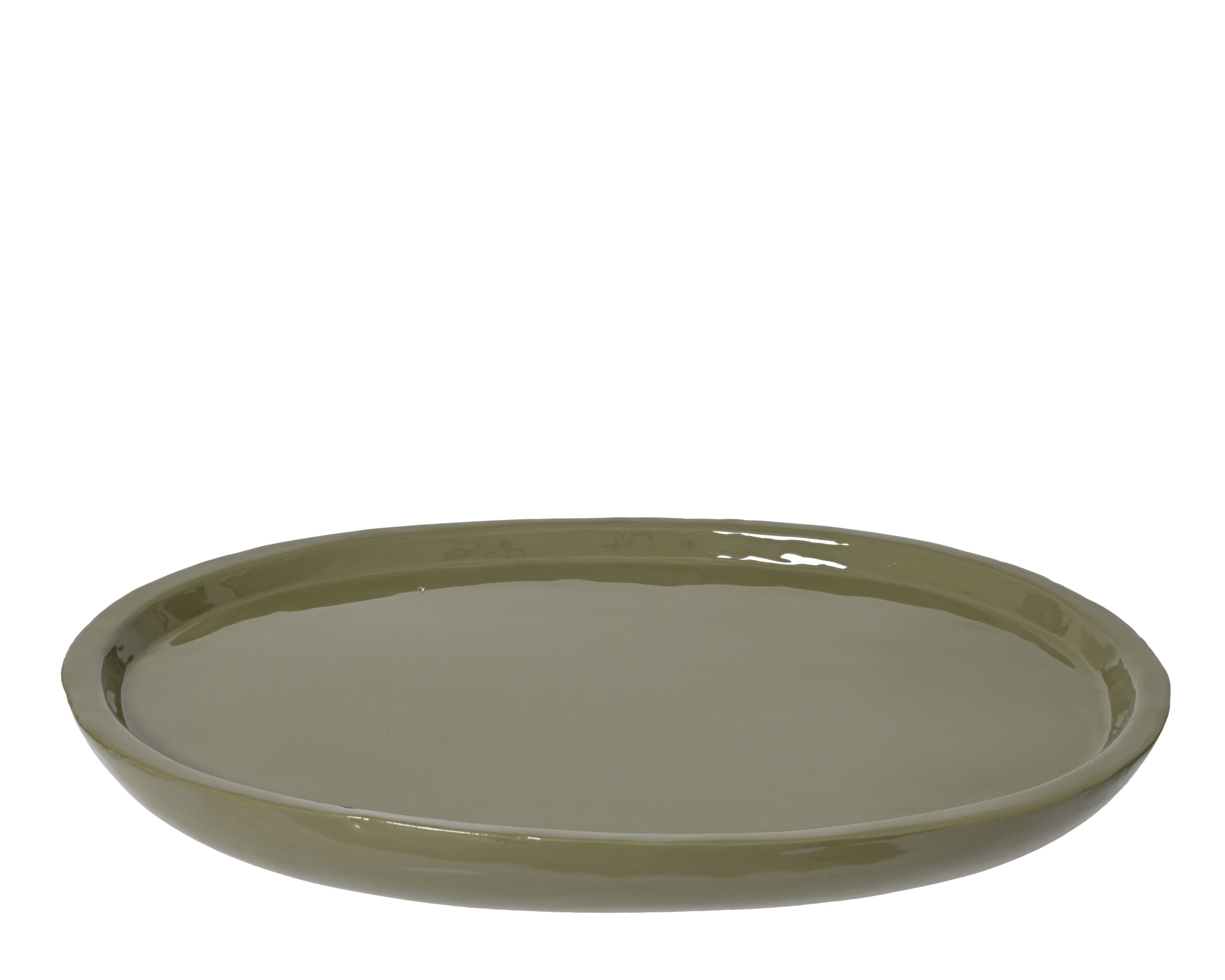 Taca metalowa emaliowana, ciemna zieleń – 44 cm