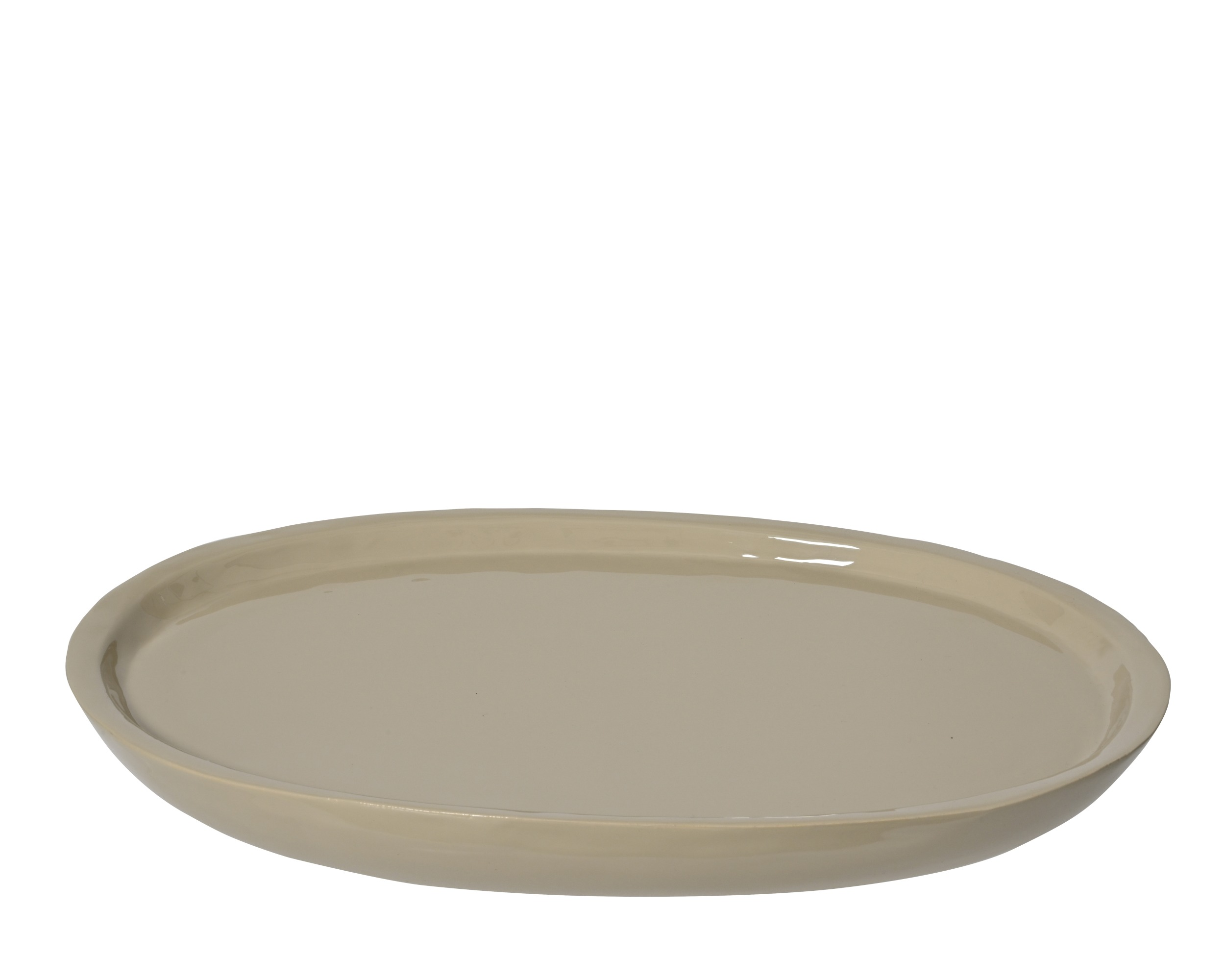 Taca metalowa emaliowana, beżowy – 44 cm