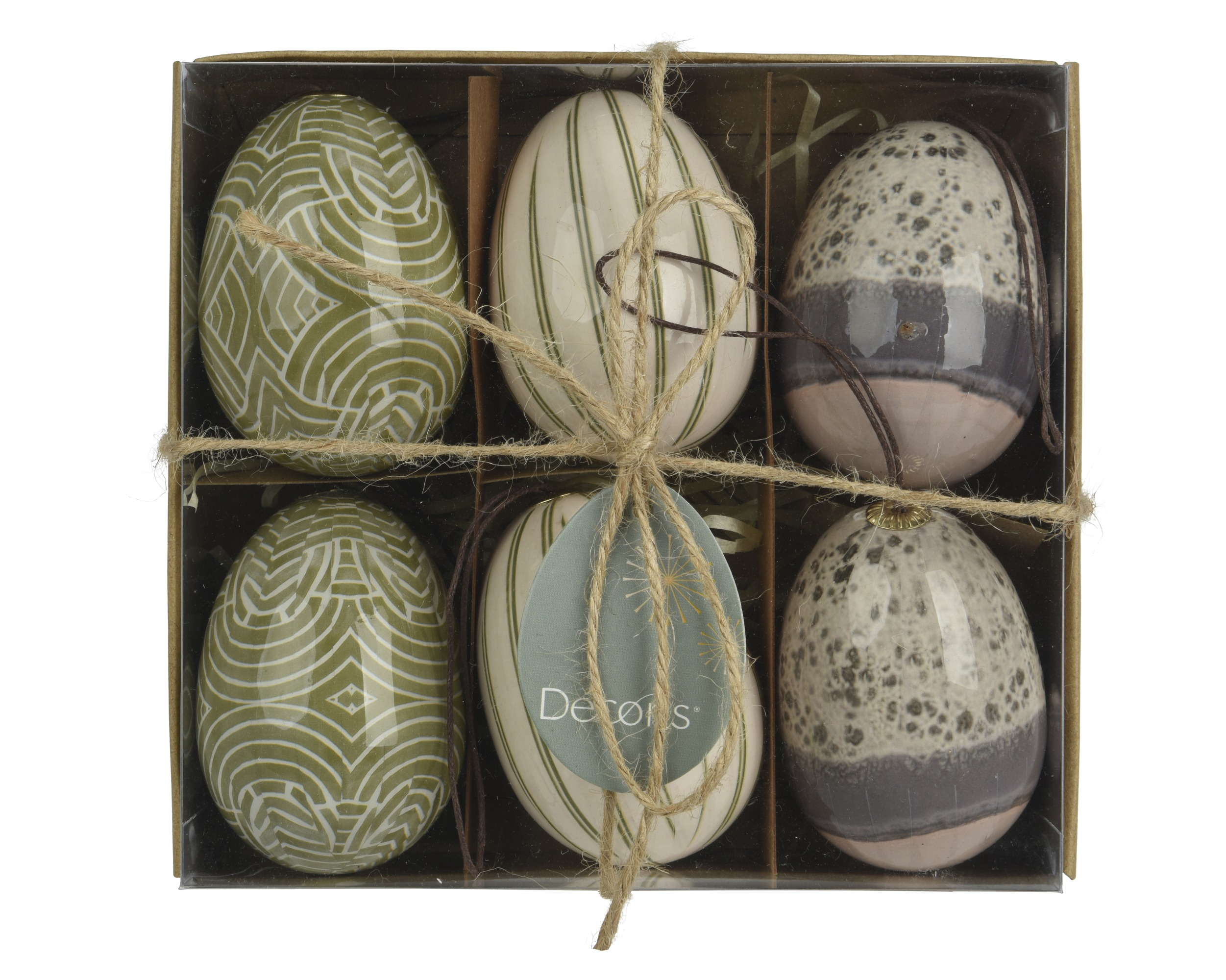 Jajka wielkanocne, zielone – zestaw 6 szt.