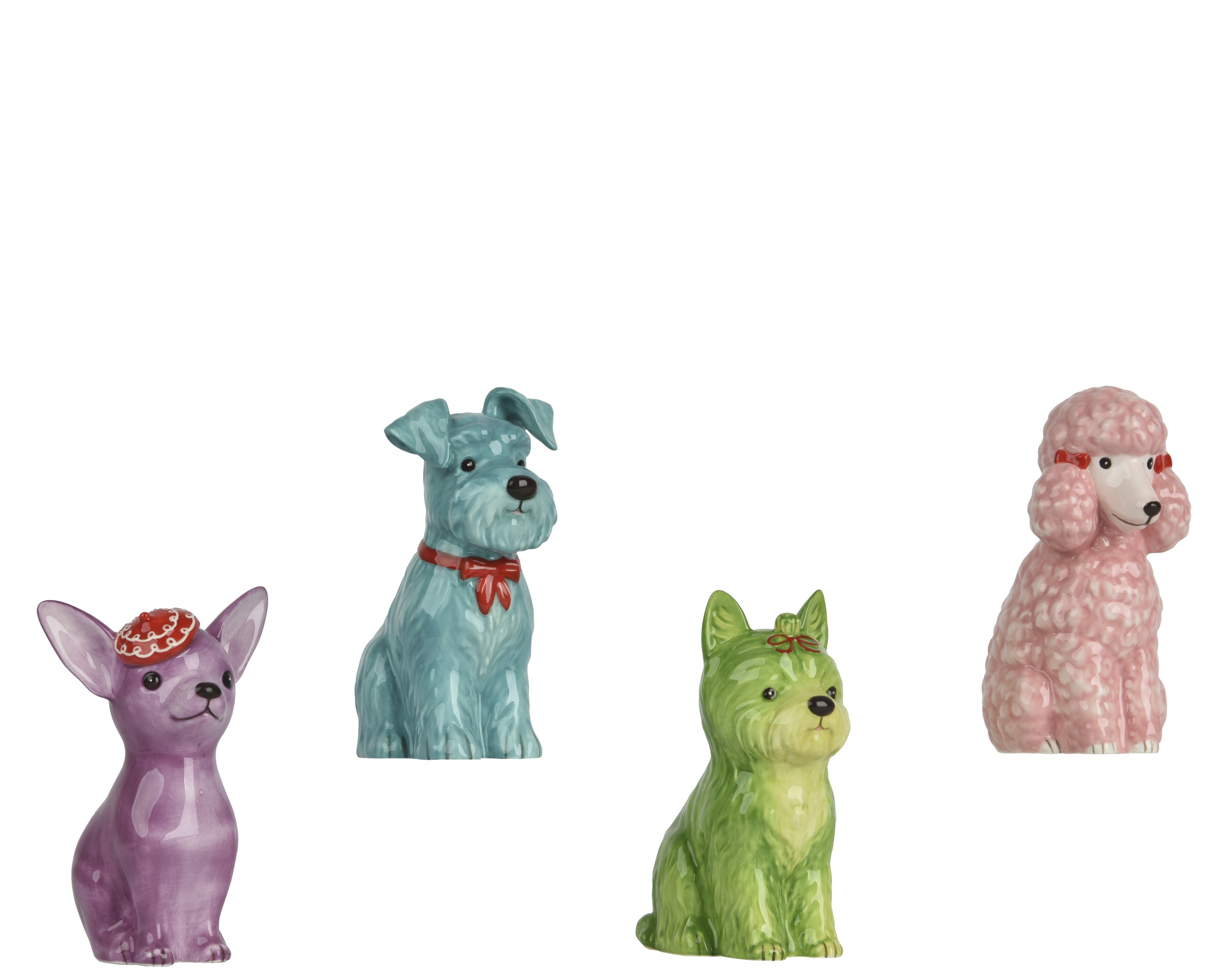 Figurka ceramiczna siedzącego pieska - 12 cm