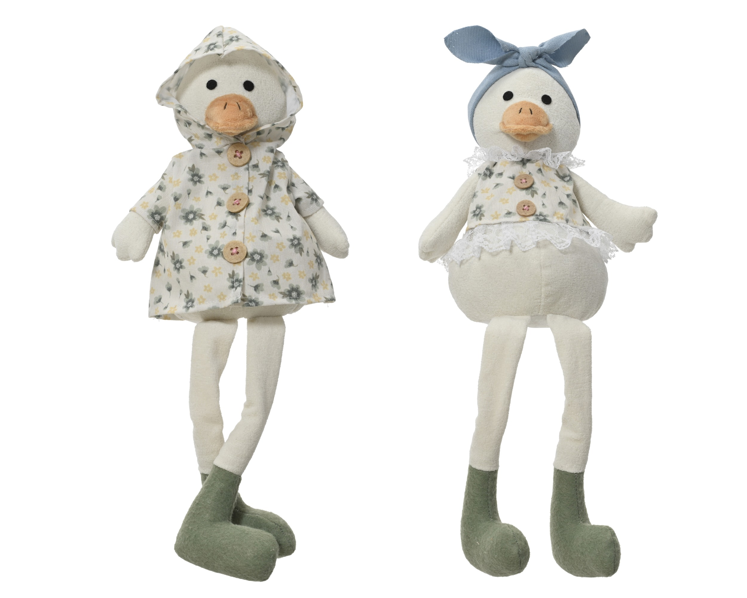 Figurka gęsi materiałowa, wiszące nogi