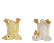 Figurka wywróconej kaczuszki porcelanowej - 8,5 cm