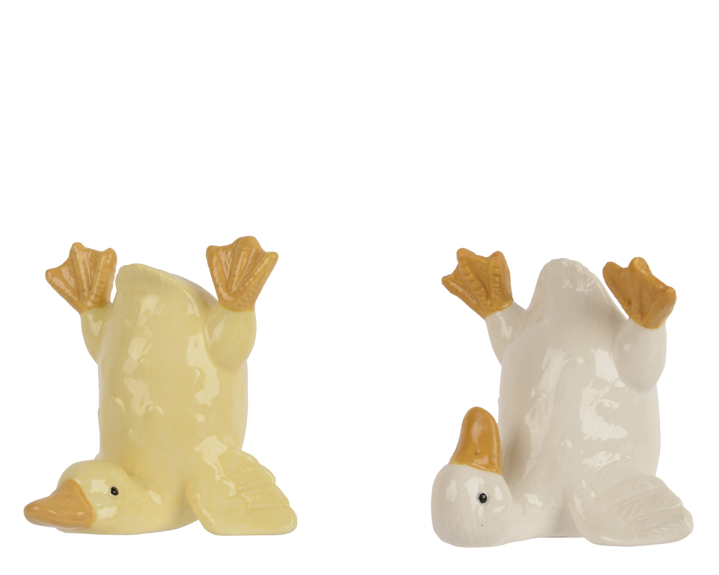 Figurka wywróconej kaczuszki porcelanowej - 8,5 cm