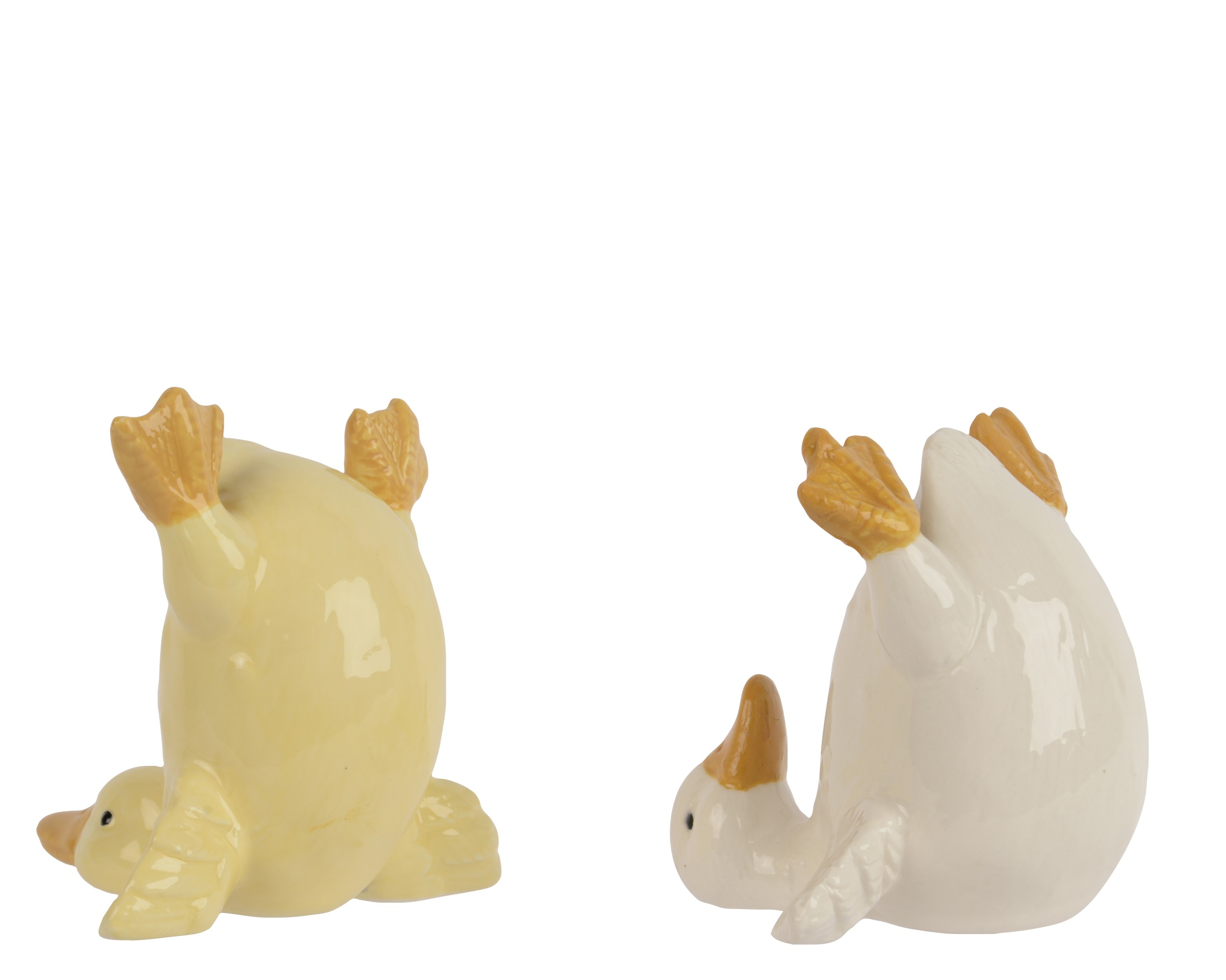 Figurka wywróconej kaczuszki porcelanowej - 8,5 cm