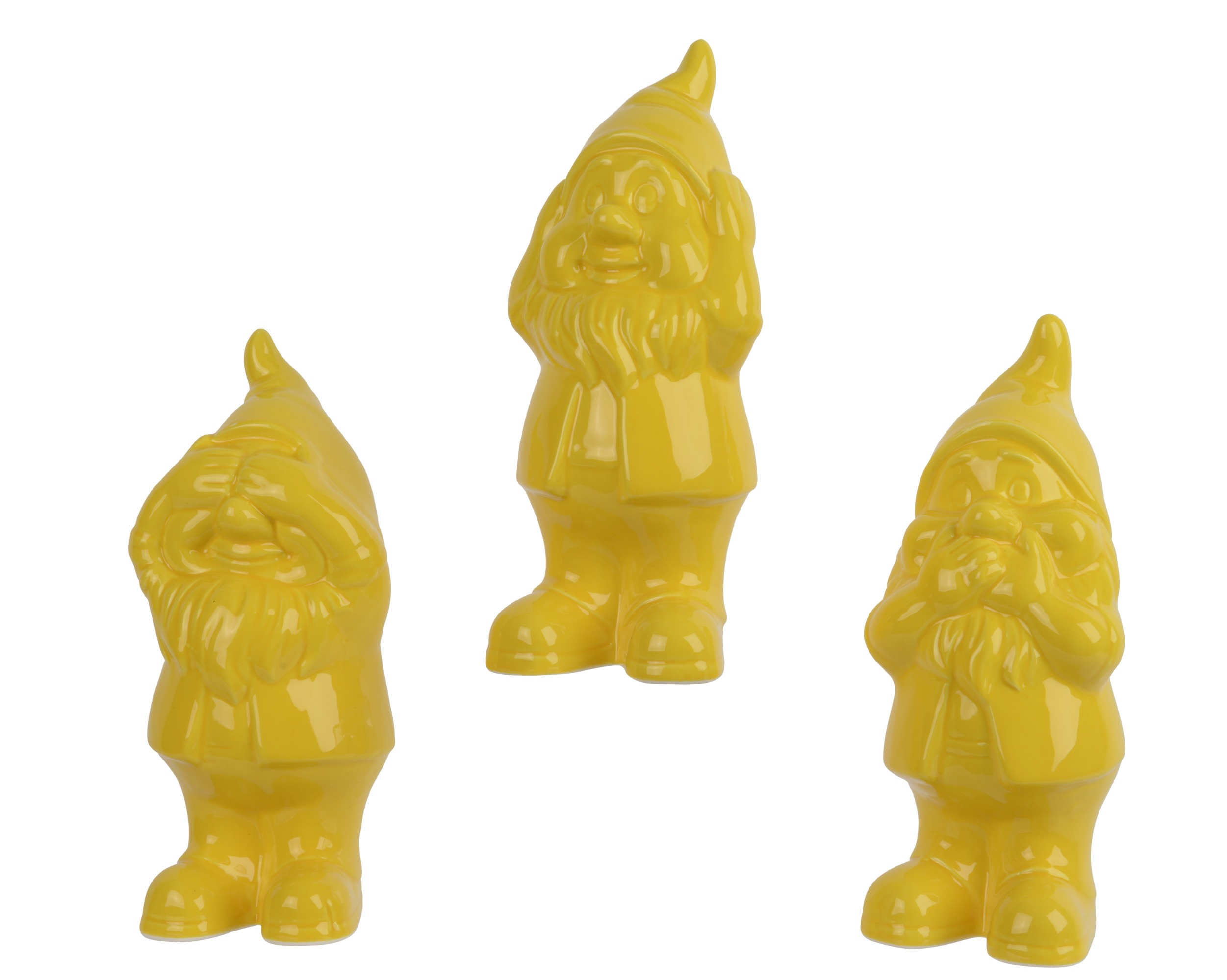 Figurka krasnal 25 cm – żółty, 3 wzory
