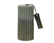 Świeca zielona 15 cm z brokatem – 64h