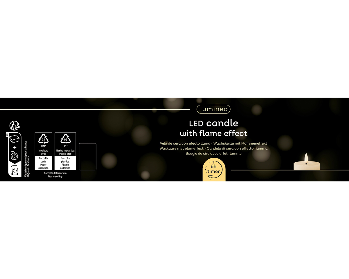 Świeca LED czerwona 11,2 cm z brokatem – efekt płomienia