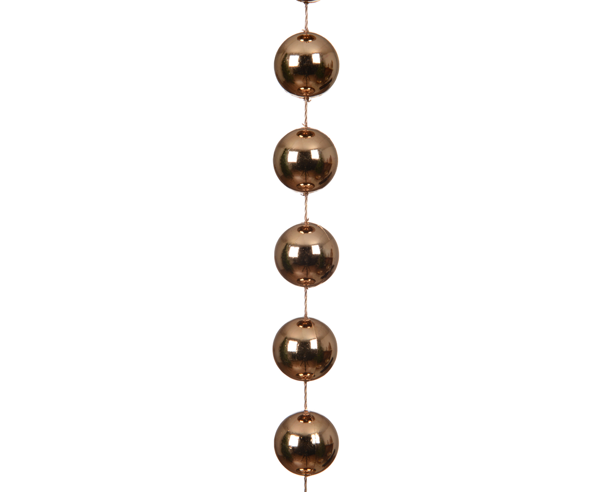 Karmelowobrązowa girlanda z dużych koralików 270 cm