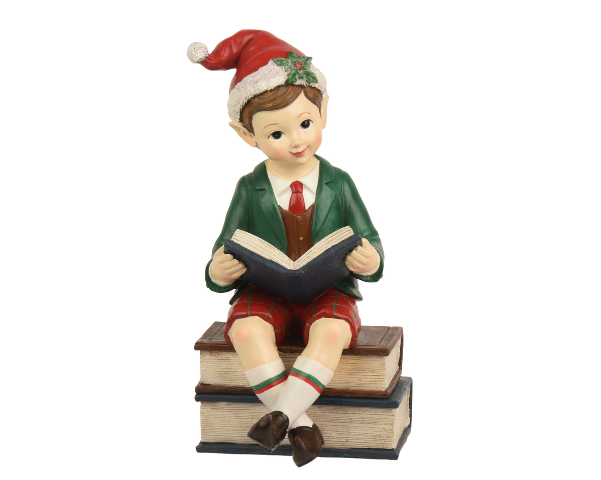 Świąteczna figurka elfa z polyresinu 41 cm