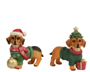 Świąteczna figurka psa w czapce 20 cm – mix wzorów