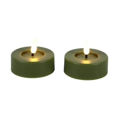 Zestaw świeczek LED tealight zielony Lyonie 2 szt. Ø6,7 cm